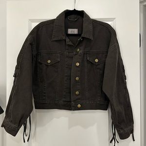 BDG Samarria Laced Fringe Denim Trucker Jacket